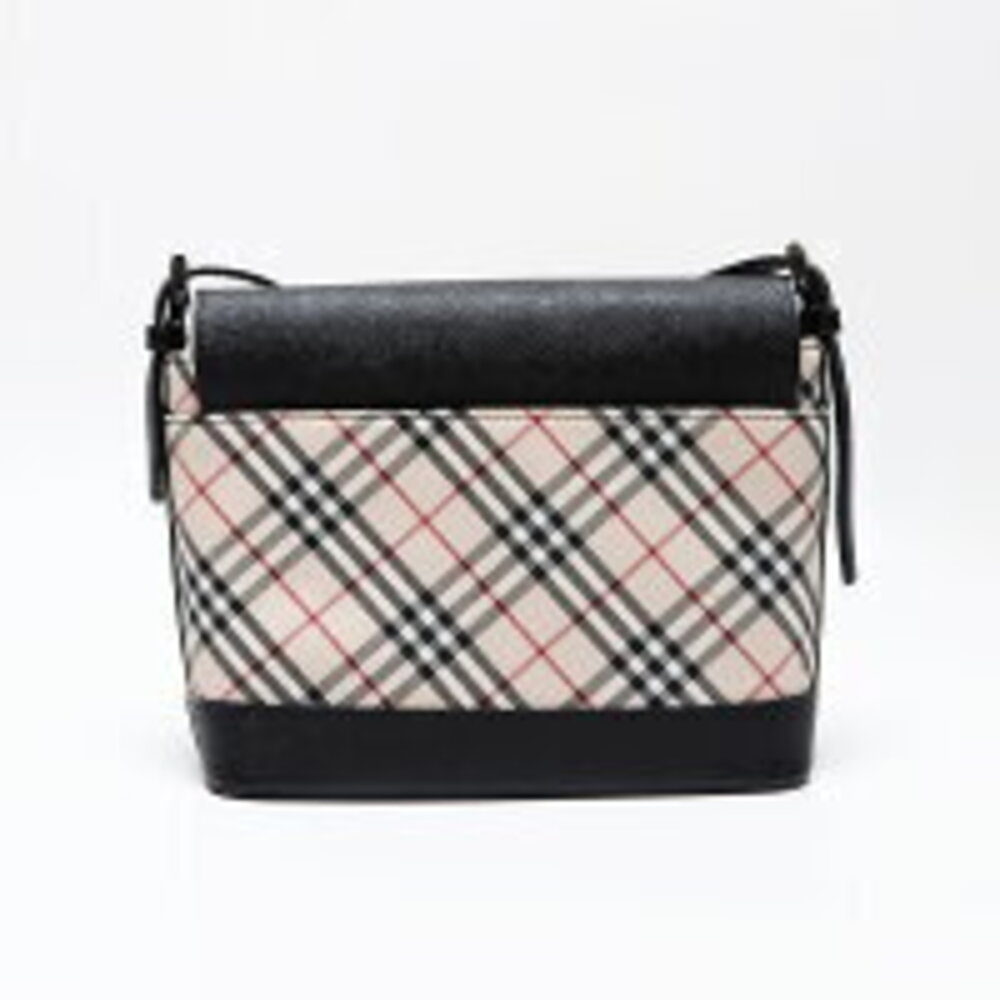 Burberry Nova Check Leather Shoulder Bag Beige Black - Picture 3 of 13
